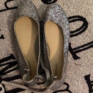JustFab Silver Glitter Sandals